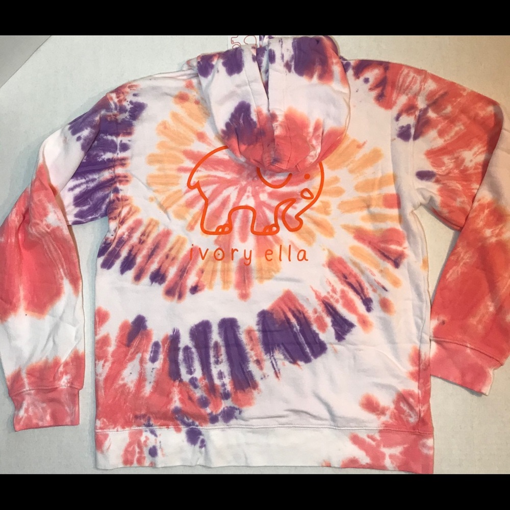 PRICE FIRM BNWT Ivory Ella Sunset Tie Dye Medium GREAT HOODIE! FINAL PRICE - Picture 3 of 13